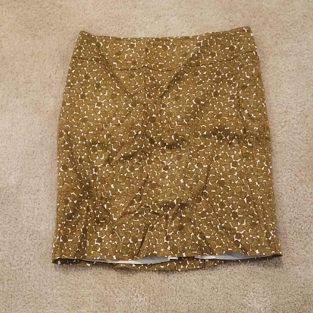 Merona Tan Patterned Pencil Skirt